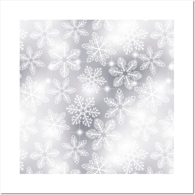 Snowflakes and lights Wall Art by katerinamk